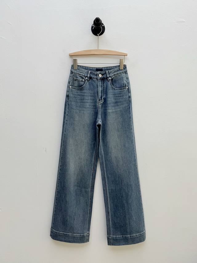bc Wide-Leg Logo Decorated Five-Pocket Jeans Produced By Oem Factory P New Su