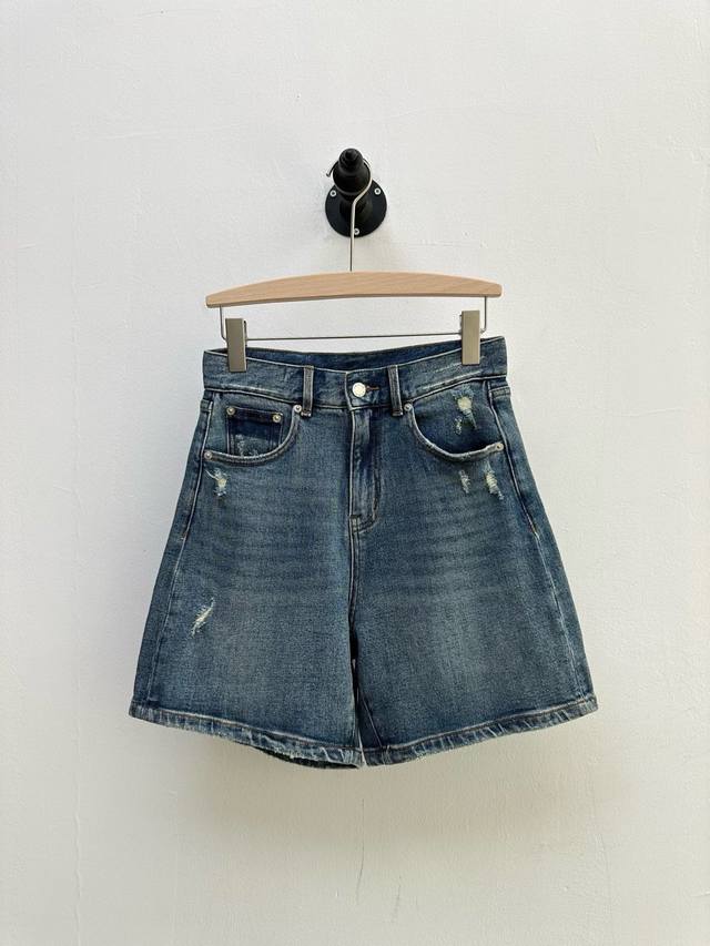 pr Women's Shorts With Triangular Metal Logo Oem Factory P Cotton Thin Denim