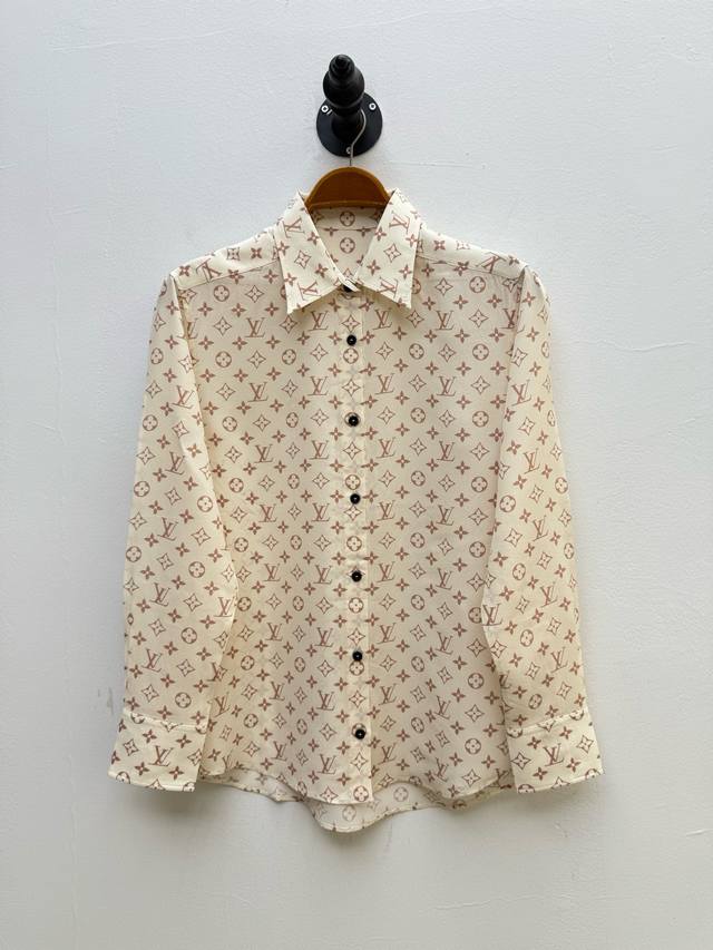 Donkey Ladies' Monogram Printed Silk Shirt Oem Factory P Produced Spring And Sum