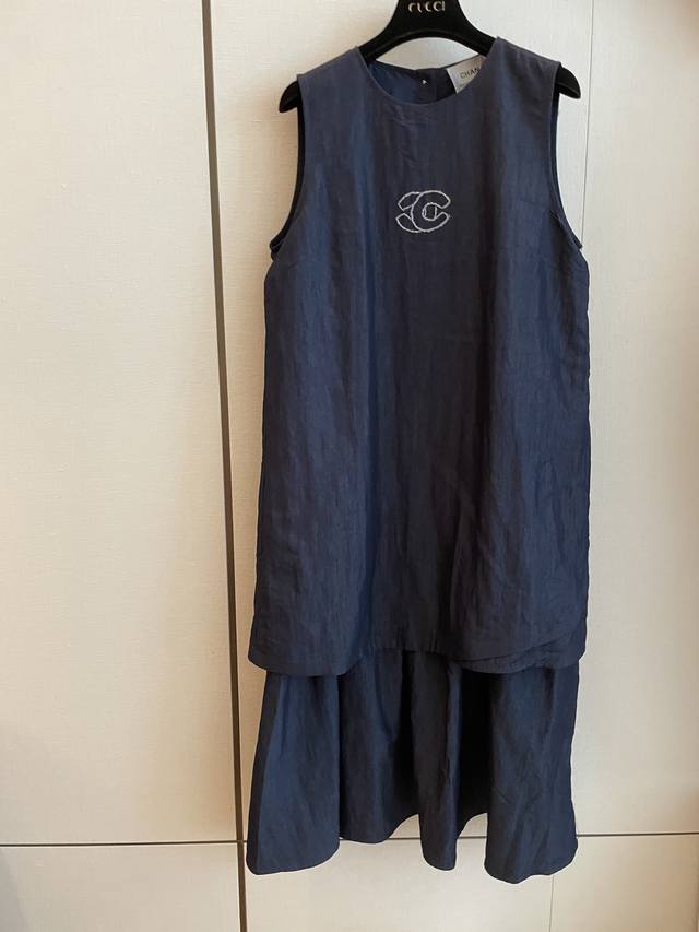 cc Chane New Sleeveless Denim Dress Made Of Breathable Fabric, Smooth Drape A