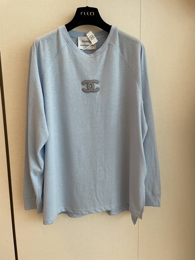cc Chane New Long Sleeves Customized Double Yarn Pure Cotton Fabric Round Nec