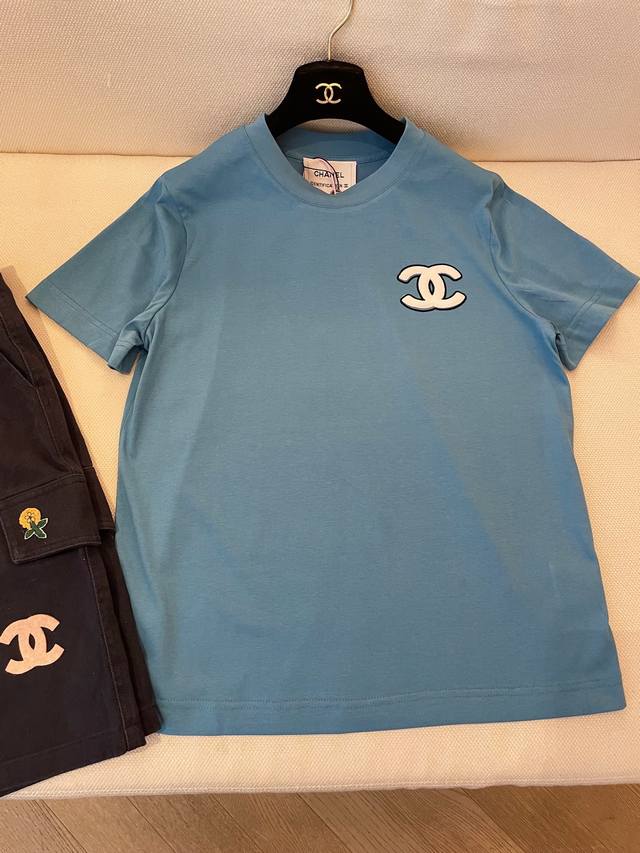 vintage Cc New Regular Short Sleeves Made Of Pure Cotton Fabric, Skin-Friendl
