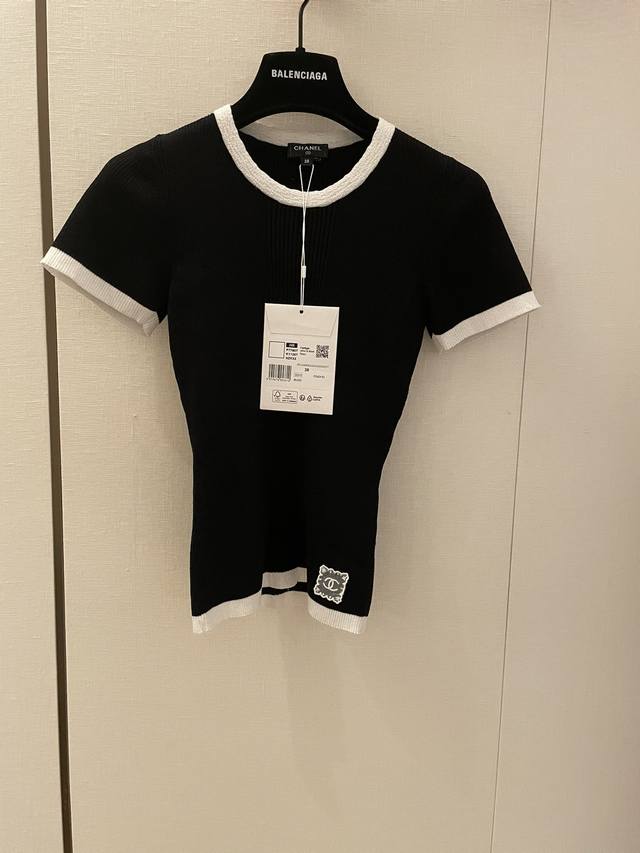 cc25 New Product Hemmed Contrast Color Knitted Short Sleeves Customized Yb Wo