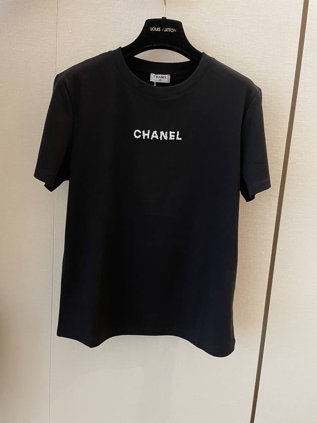 cc25 New Style Letter Beaded Short-Sleeved T-Shirt The Fabric Is Smooth, Deli