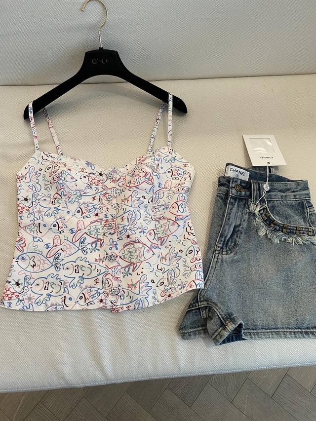 cc25 Spring And Summer New Tuya Fish Print Camisole Top Yb Development And Cu