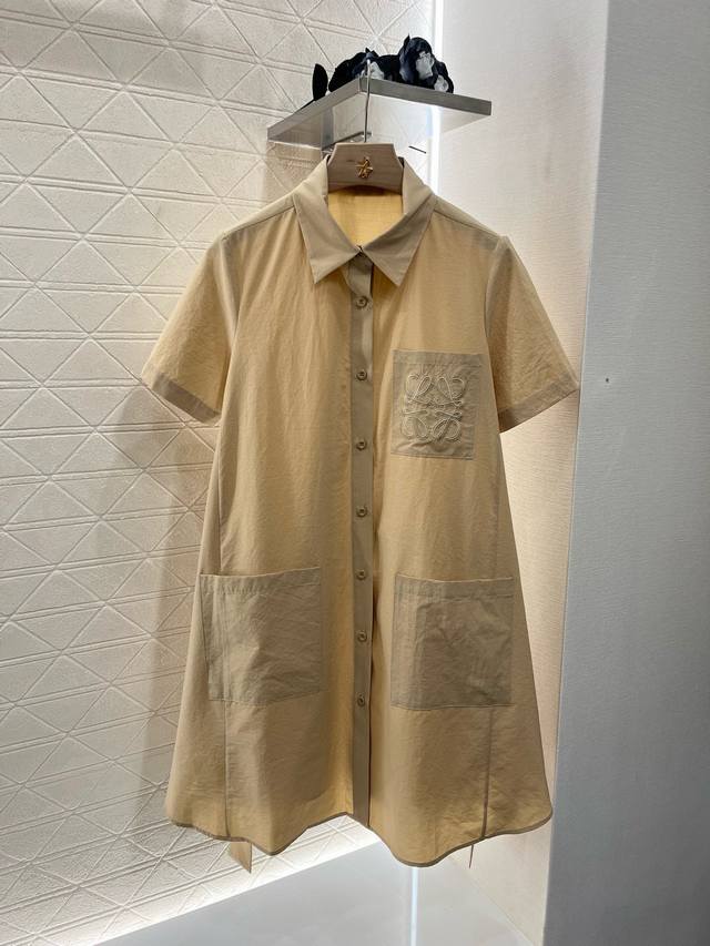 loew*2025 New Arrivals Loose Artistic Belt Dress Customized Yb Imported Twill
