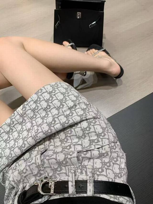 Denim Skirt D Home 25 Spring And Summer New Full Print Logo Jacquard High Waist