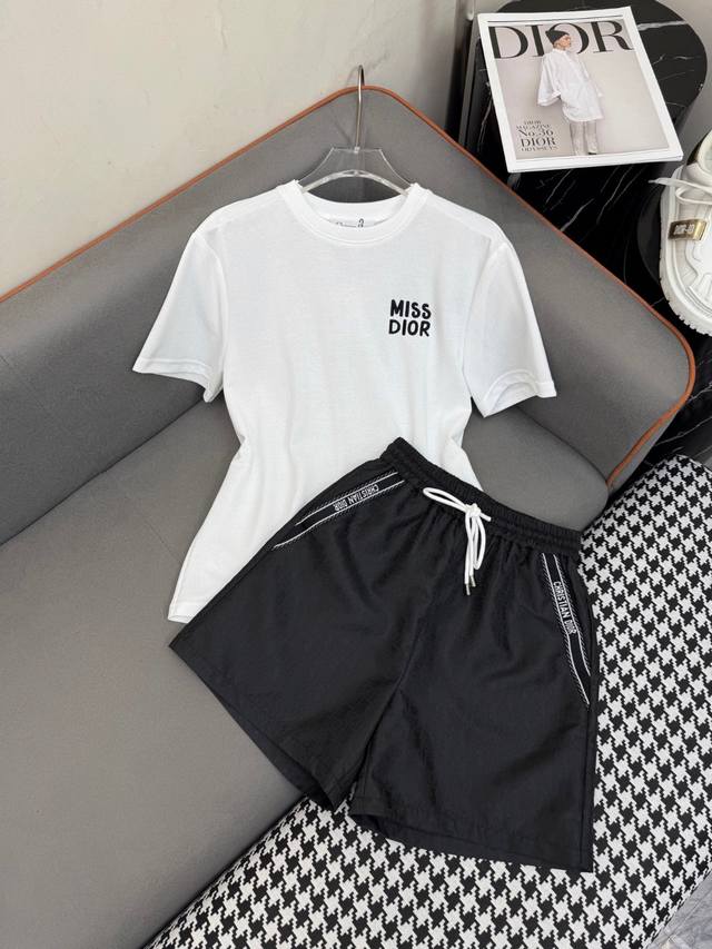 New Release 25Ss New Suit T-Shirt Jacquard Shorts Suit Letter Embroidery Decorat