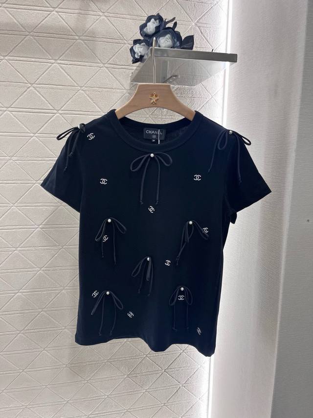 17352# Chane*2025 New Product Hot Diamond Bow Customized Yb Original Cotton M