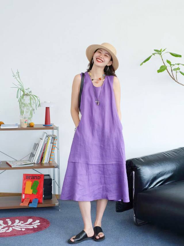 Dress European Station 2025 Summer New Style Fashion All-Match Round Neck Loose