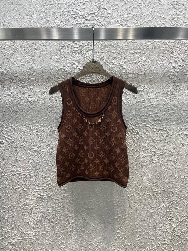 New Style No.:82615 Lvjia Lv 25 Summer New Jacquard Letter Chain Knitted Vest
