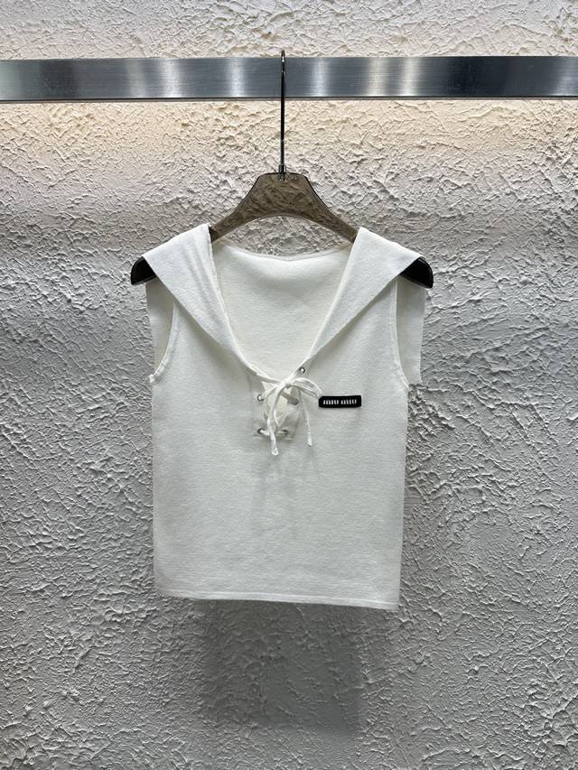 New Arrival Style No.:82629 Miumi 25 Summer New Navy Style Knitted Vest