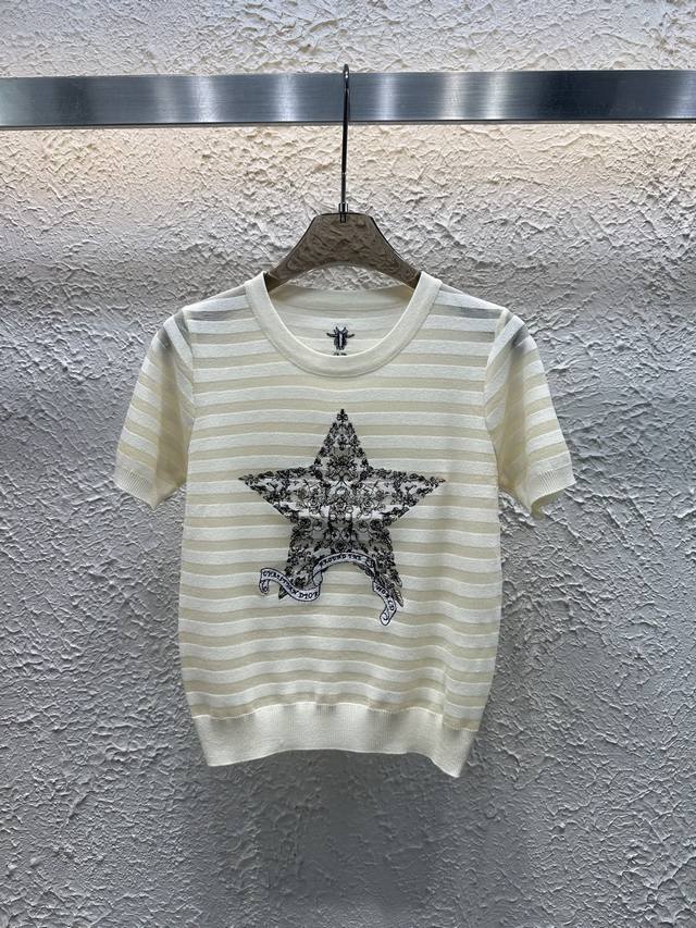 New Style:82622 Dio 25 Summer New Striped Hollow 10,000 Needle Embroidery Knitte