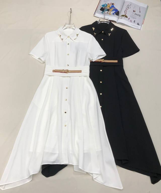 louis Vuitto* 25Ss New Style Dress With Belt, Slimming Effect, Super Good Qua