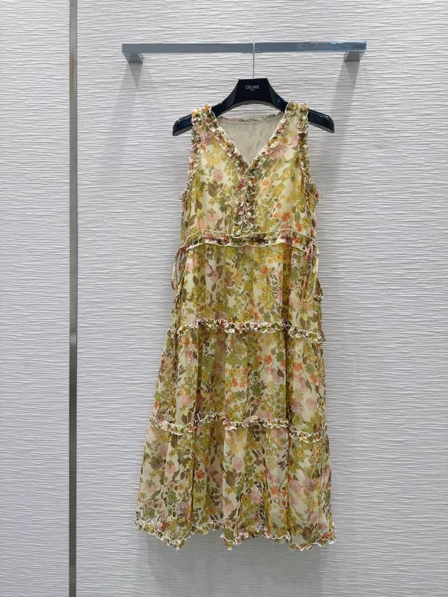 celin* 2025Ss New Vest Print Dress Is Fashionable, Low-Key, Elegant And Luxur