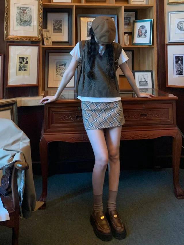Skirt Bur Home 24 Autumn And Winter New Style College Style Pattern All-Match Sl