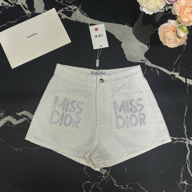 Denim Shorts D Home 25 Spring And Summer New Style Pocket Hot Diamond High Waist