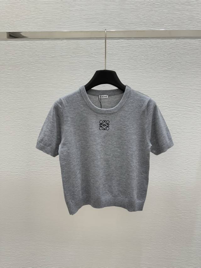 lo's Early Spring New Round Neck Knitted Short Sleeves Color Gray Size 36.38.