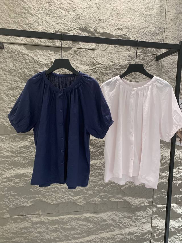 New Arrival Lp Linen Round Neck Shirt The Round Neck Design Is Simple Yet Elegan