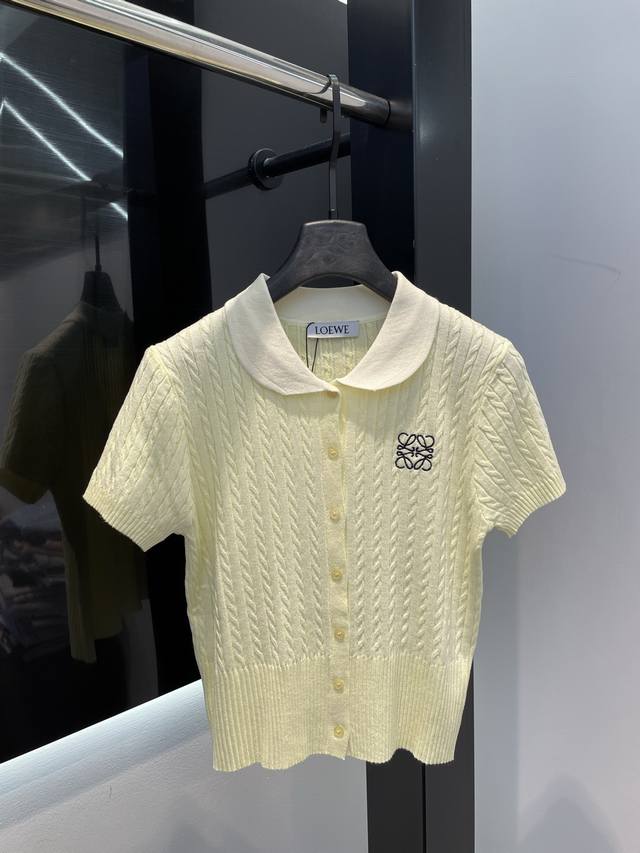 loew*2025 Spring And Summer Latest Series Embroidered Logo Knitted Short Slee