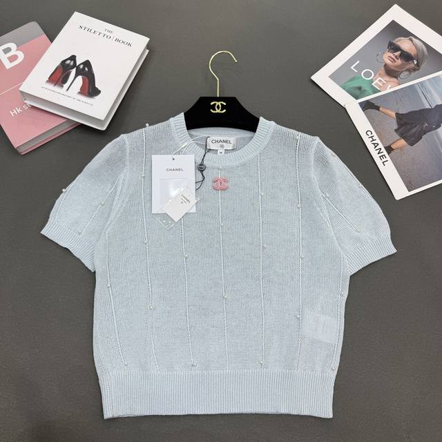 25 Summer Xiaoxiang New Skin-Friendly Cool And Paper Yarn Round Neck Thin Fro
