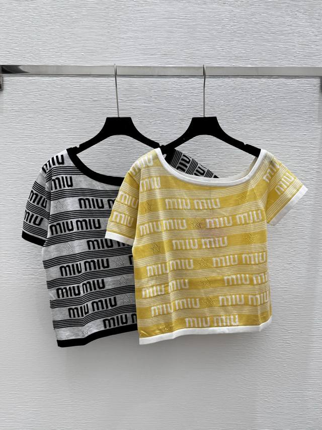 m New Summer Style Contrast Color Letter Oblique Shoulder Short Sleeve Color