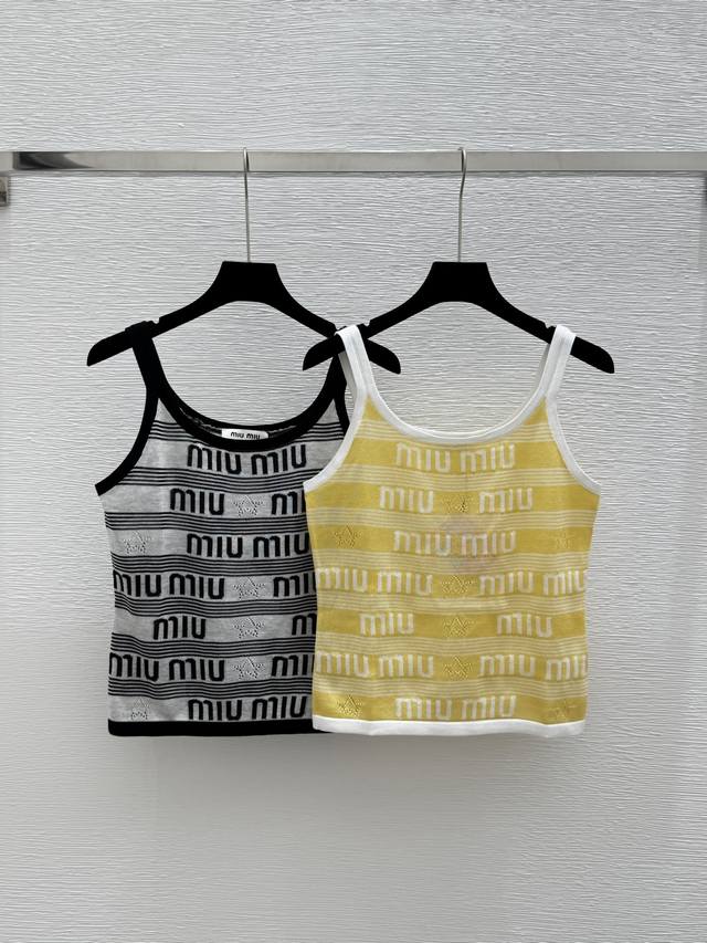 m New Summer Style Contrast Color Letter Round Neck Suspenders Color Yellow G