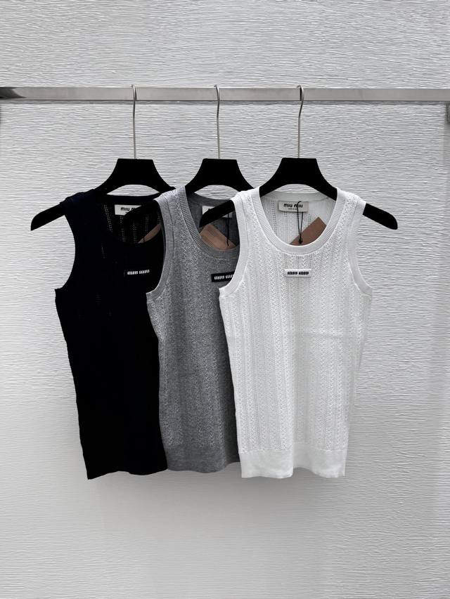 m Home Summer New Style Pure Color Simple Hollow Round Neck Knitted Vest Colo