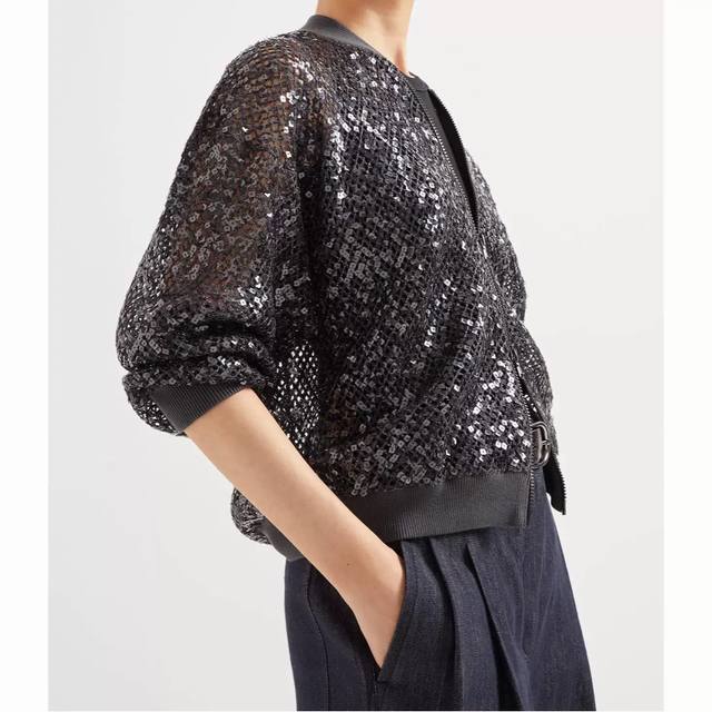 bc Sequined Zipper Cardigan Official Website Picture