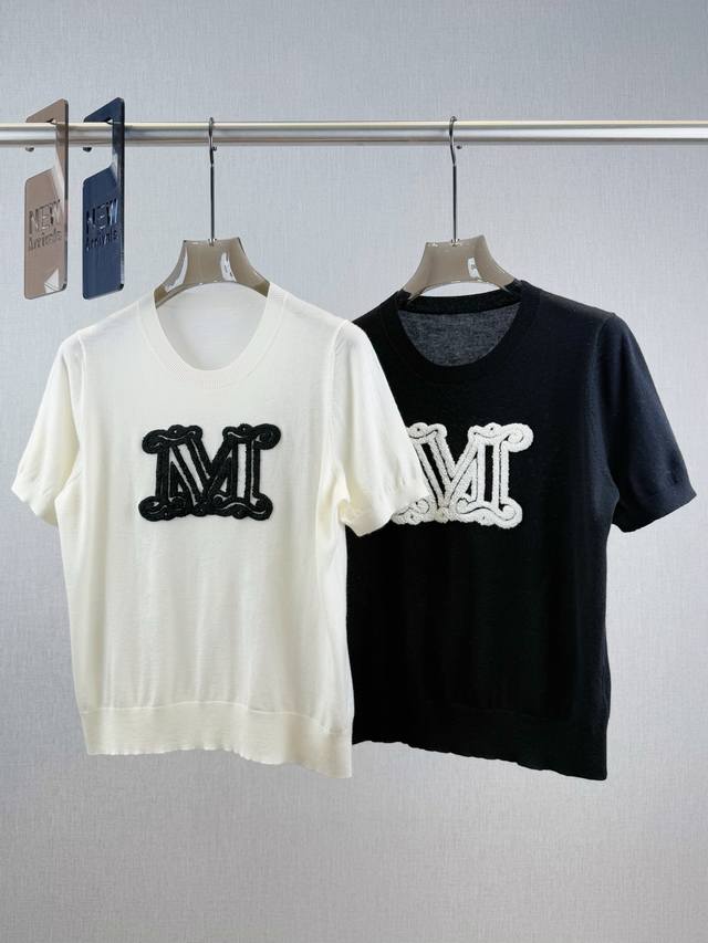 ma Letter Pullover Short Sleeves 100% Sheep Wool Fabric The Large M On The Ch