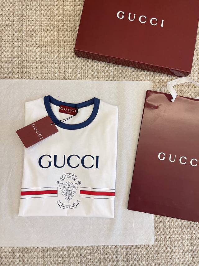 guc I 25Ss New Product Online Chest Letter Logo Printed Short-Sleeved T-Shirt