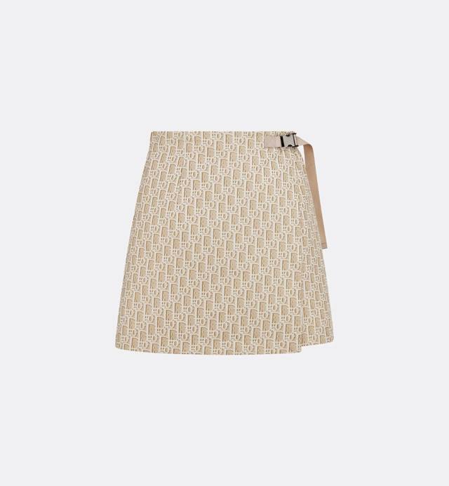 25Ss New Beige Taffeta Jacquard Shorts Skirt Sml