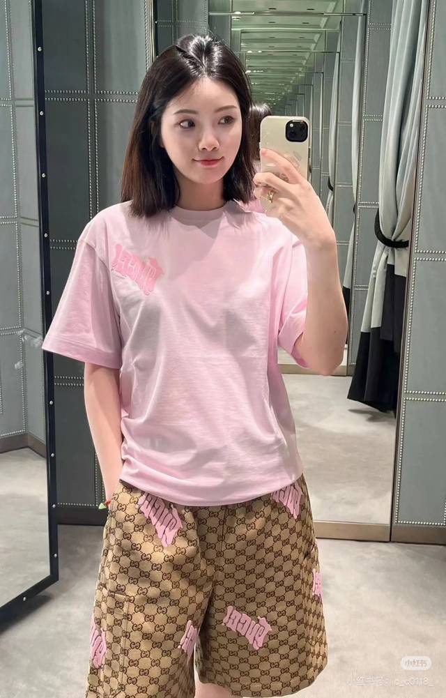 25Ss New Arrival Pink Girl Short-Sleeved T-Shirt Gentle Color And Exquisite E