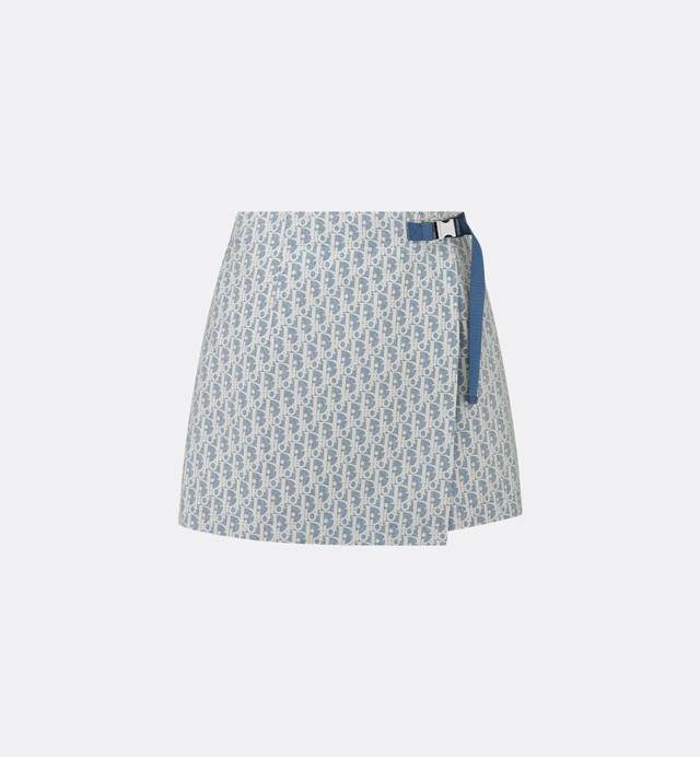 25Ss New Arrival White And Blue Taffeta Jacquard Shorts Dress Sml