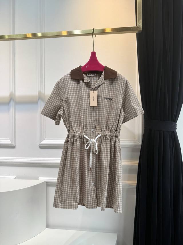miumiu Check Mini Dress This Dress Features A Check Pattern That Reflects The