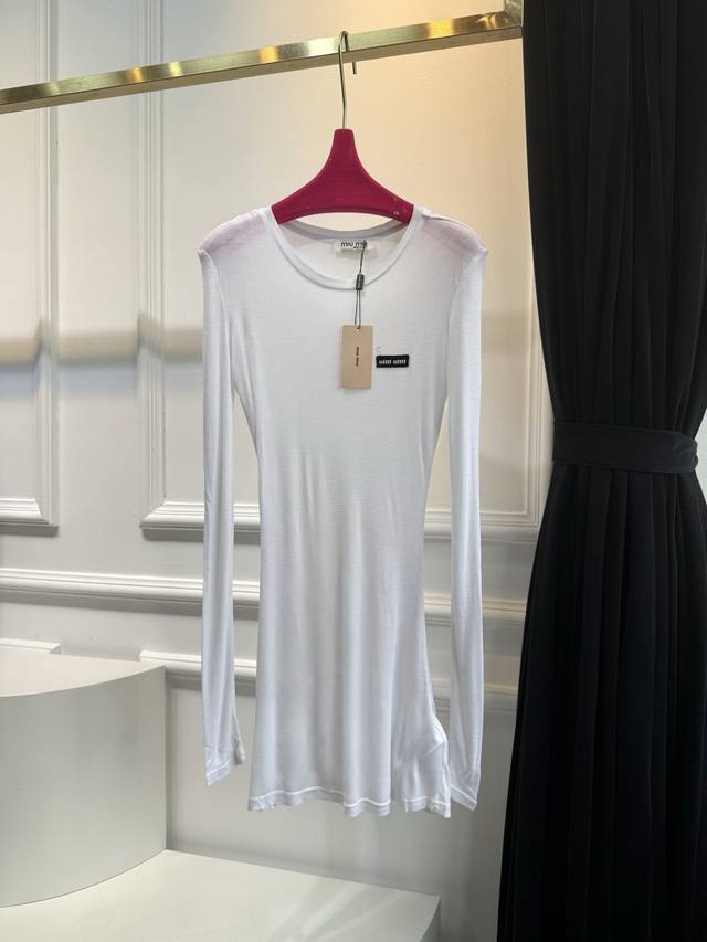miu Tencel Dress The Iconic Miu Miu Logo Adorns The Simple Lines Of This Cott