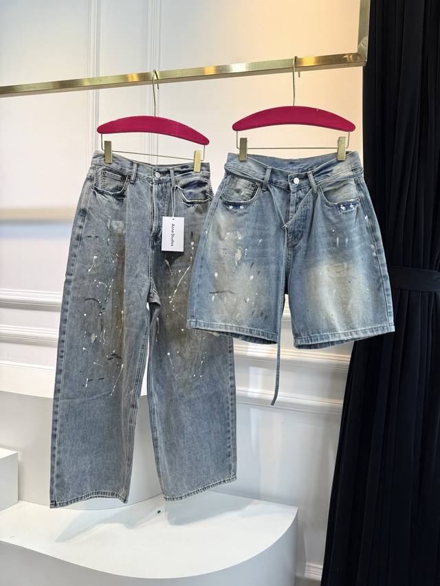 acne Studios 25Ss Mud-Dyed Distressed Shorts These Shorts Have A Loose Fit An