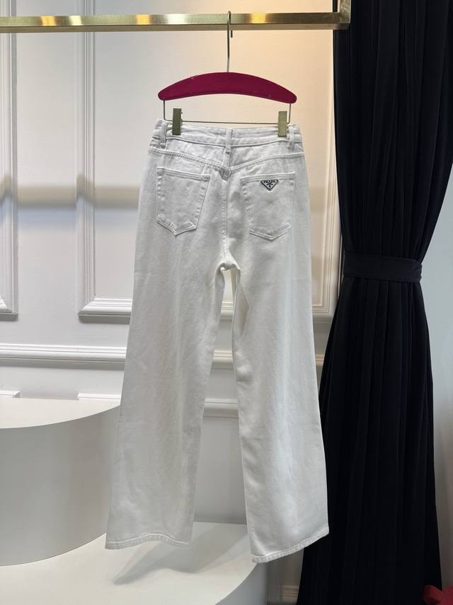 pra High-Waisted Straight Jeans With Triangle Logo On The Back Waist Super So