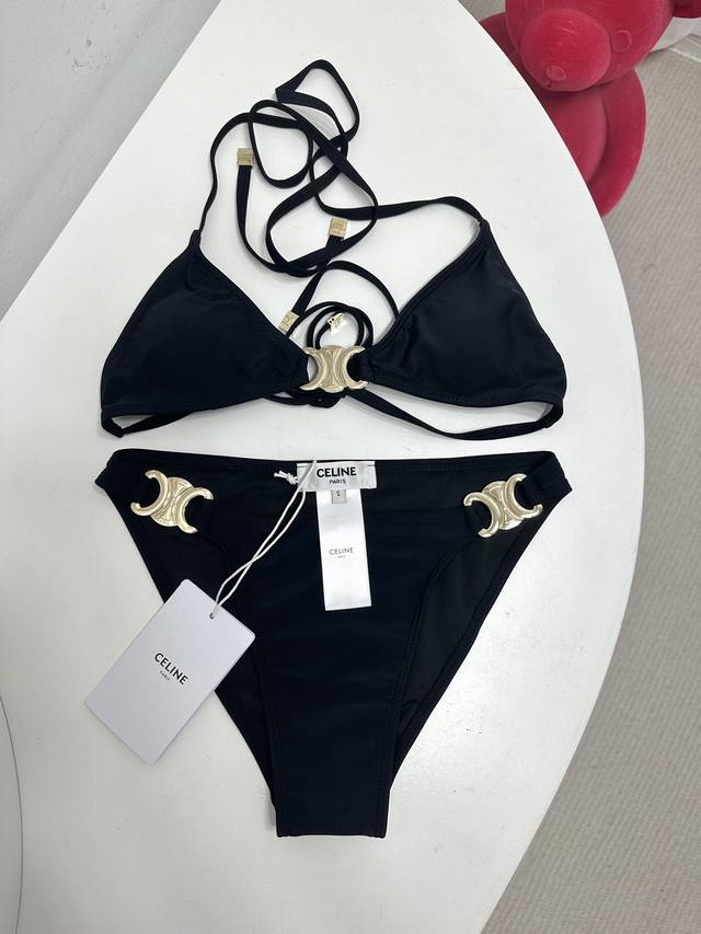 sml Celin* Arc De Triomphe Metal Big Logo Bikini Swimsuit Swimsuit Set Super