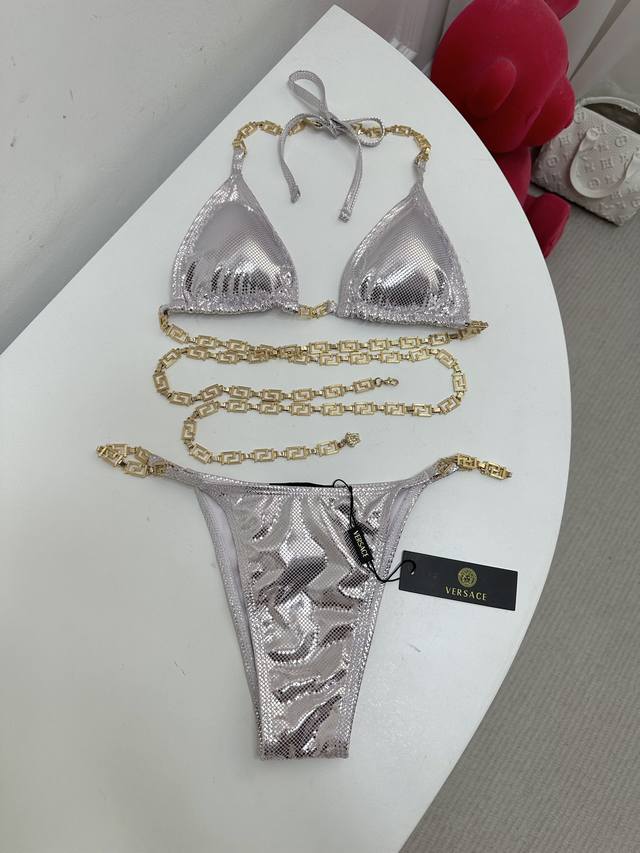 Size Smlxl Verca* Chain Bikini Hot Girl Locks Bling Bling Fine Glitter With A Se