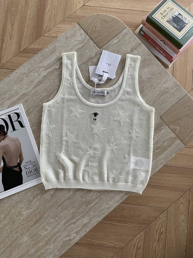25Ss New Summer Style D Brand Embroidered Bee Knitted Vest. The Delicate Star