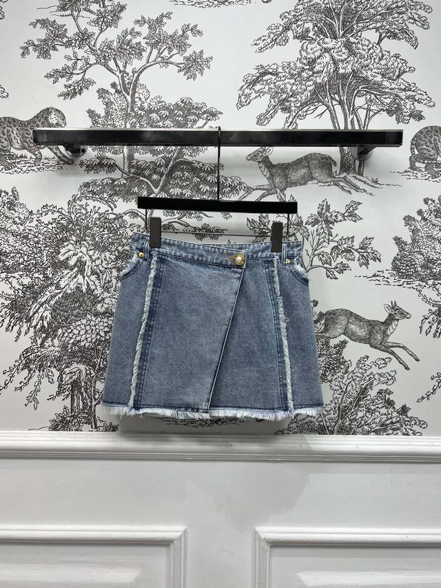 balmai*25New Arrival In Spring And Summerone-Piece Raw-Edge Denim Skirt With