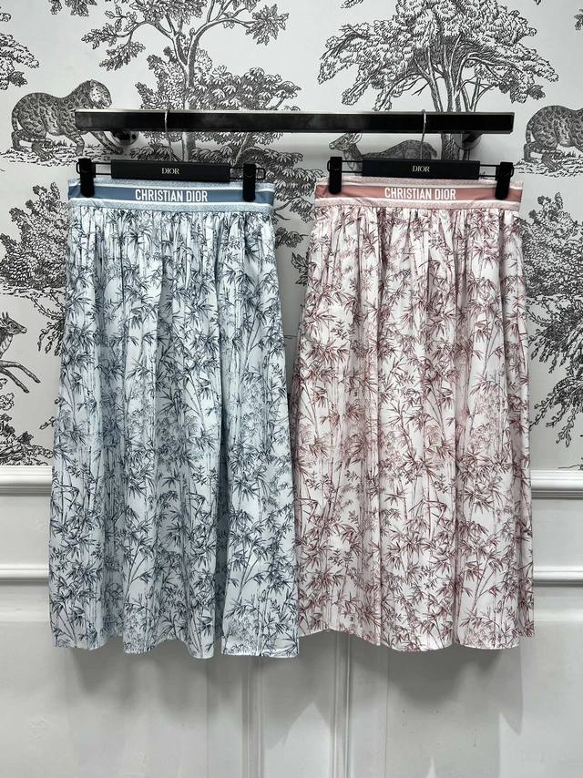 d Home 25 Spring And Summer New Ink Bamboo Forest Print Skirt Elegant Tempera