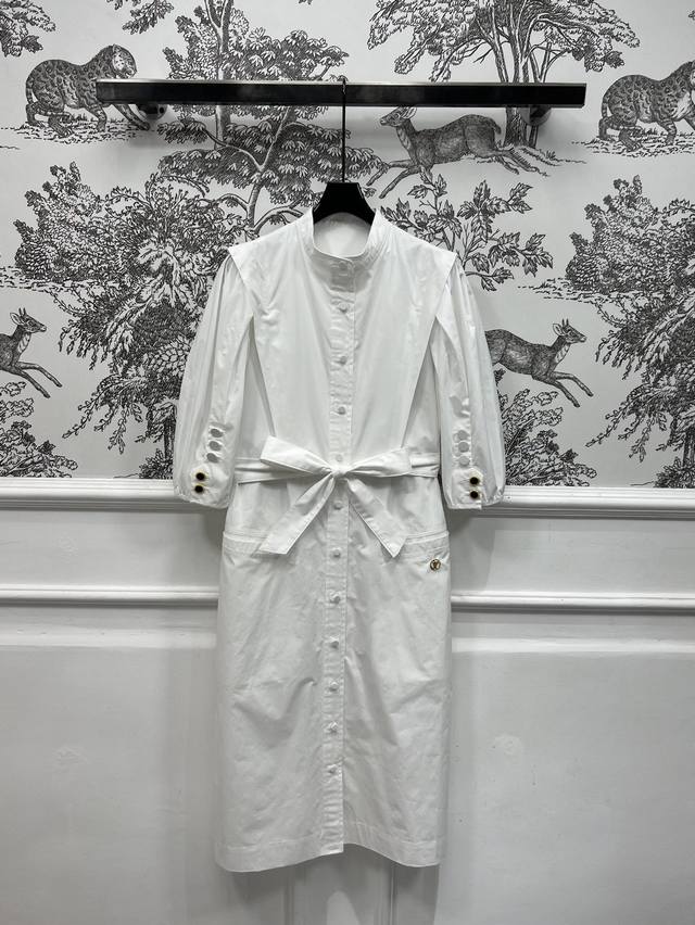 l Home 25 Spring And Summer New Lapel Puff Sleeve Shirt Dress Customized Logo