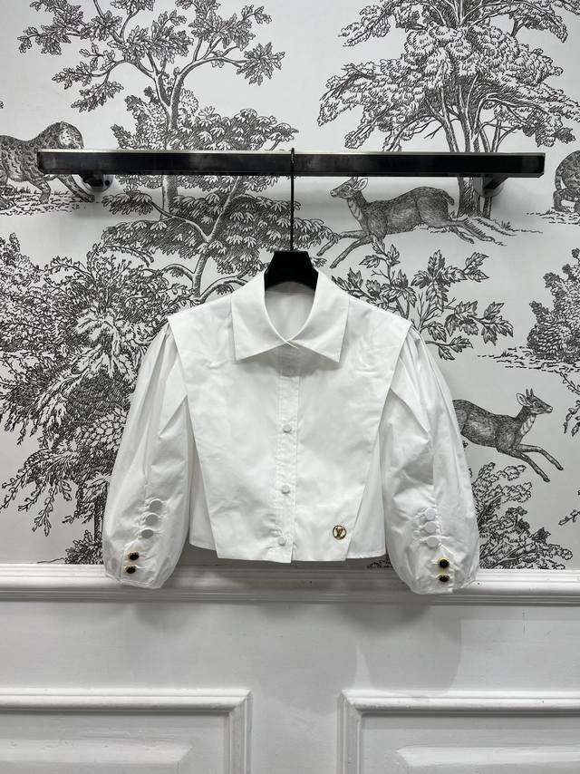 l Home 25 Spring And Summer New Style Lapel Puff Sleeve Short Shirt, Daily Ve