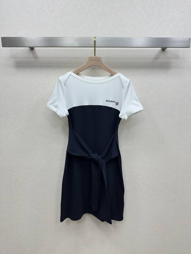 25Ss Miumi *New Spring And Summer Contrast Color Strap Dress, High-End Custom