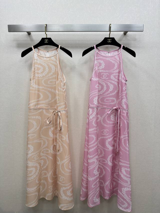 25Ss Chane *New Spring And Summer Printed Suspender Dress, High-End Custom Ma