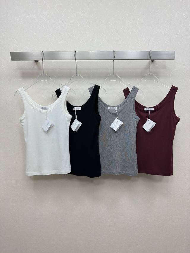 25Ss Bc Knitted Cotton Vest New Spring And Summer Solid Color Versatile Style