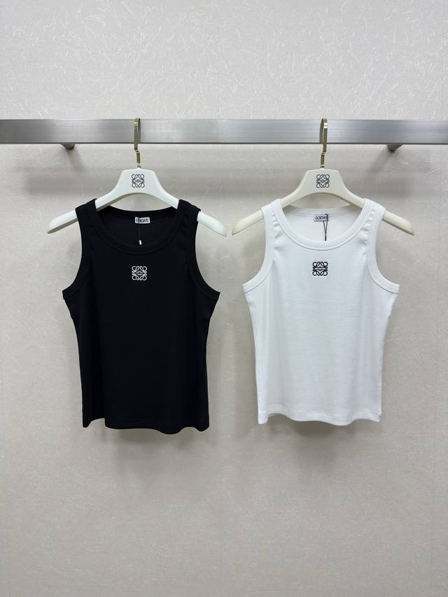 25Ss Lowe* Vest Spring And Summer Series Round Neckline Logo Embroidery Patte