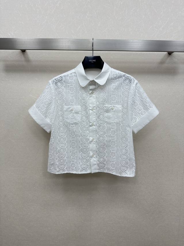 25Ss Celin * Summer Series New Retro Jacquard Hollow Shirt Advanced Customiza